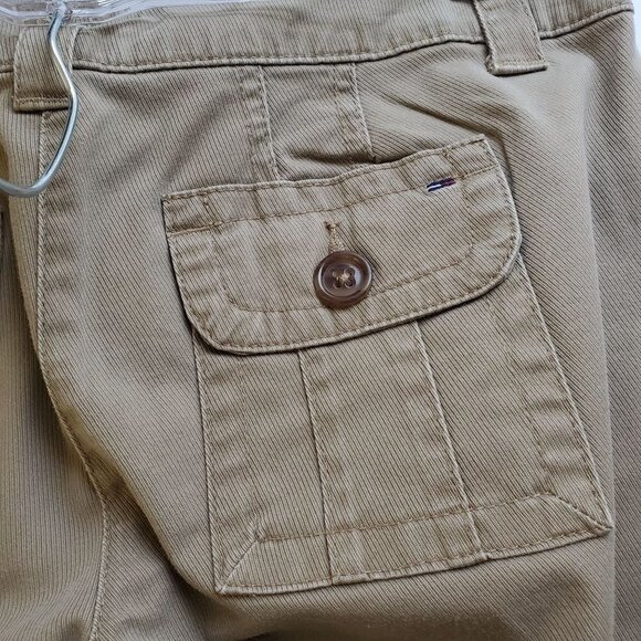 TOMMY Hilfiger 4 Lowrise Wide Leg Khaki Trousers Pants 90s Y2K - Picture 10 of 10
